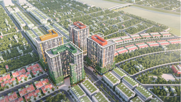To&agrave;n cảnh tổ hợp căn hộ FourS Tower - t&acirc;m điểm an cư l&yacute; tưởng ở Nam Đ&agrave; Nẵng. Ảnh: Sun Property.