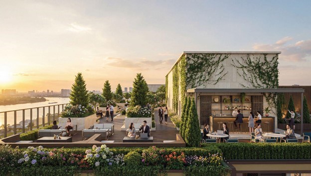 Tổ hợp tiện &iacute;ch tầng m&aacute;i &ndash; nơi kết hợp trải nghiệm dịch vụ 5 sao v&agrave; tầm nh&igrave;n panorama hướng s&ocirc;ng đắt gi&aacute;.