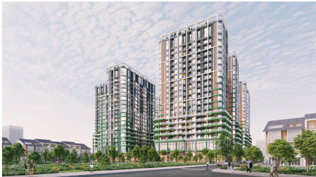 To&agrave;n cảnh FourS Tower - biểu tượng an cư v&agrave; t&acirc;m điểm hội tụ d&ograve;ng tiền tại l&otilde;i trung t&acirc;m Nam Đ&agrave; Nẵng. Ảnh: Sun Property.