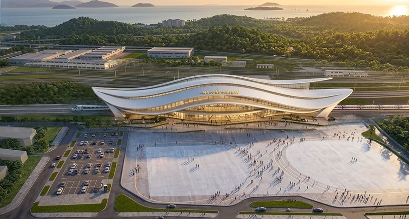 Hạ Long Station được đặt tại C&ocirc;ng vi&ecirc;n rừng Globe Hạ Long, Vinhomes Global Gate Hạ Long&nbsp;