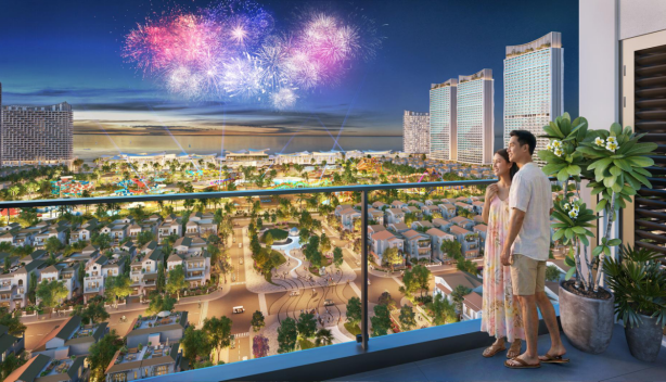 Kh&ocirc;ng gian sống &ndash; giải tr&iacute;- nghỉ dưỡng song h&agrave;nh. Ảnh phối cảnh: Sun Property