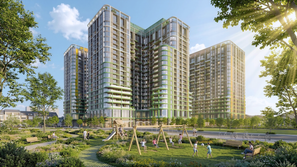 To&agrave;n cảnh tổ hợp căn hộ FourS Tower. Ảnh: Sun Property.