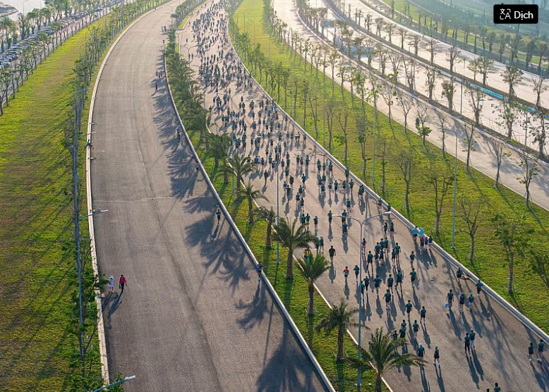 Cung đường chạy n&ecirc;n thơ trong l&ograve;ng Vinhomes Green Paradise.
