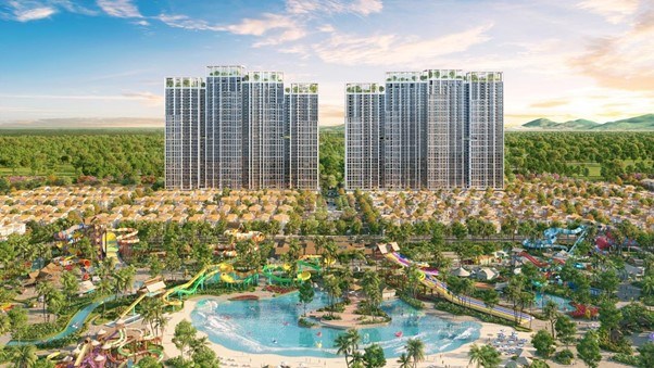 C&ocirc;ng vi&ecirc;n nước Sun World Vũng T&agrave;u c&aacute;ch Beacon Tower chỉ 5 ph&uacute;t đi bộ. Ảnh phối cảnh: Sun Property