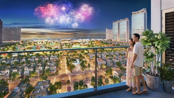 Những g&oacute;c ban c&ocirc;ng &ldquo;triệu đ&ocirc;&rdquo; ngắm to&agrave;n cảnh biển v&agrave; đ&ocirc; thị. Ảnh phối cảnh: Sun Property