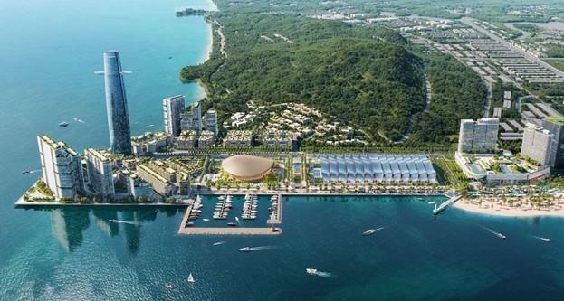 &nbsp;Phối cảnh c&aacute;c c&ocirc;ng tr&igrave;nh trọng điểm phục vụ APEC 2027. Ảnh: Sun Group.