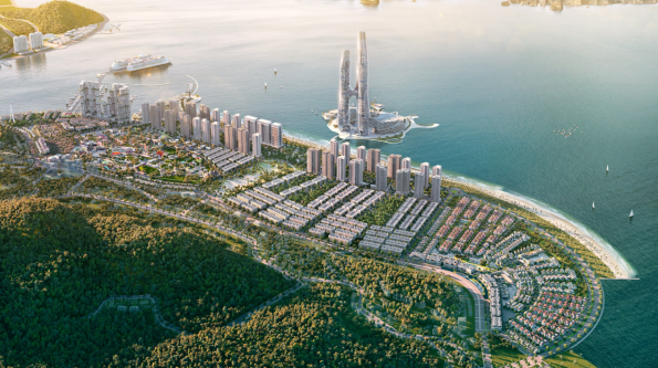 Phối cảnh tổng thể Sun Elite City - quần thể đ&ocirc; thị du lịch, nghỉ dưỡng v&agrave; giải tr&iacute; quy m&ocirc; 324 ha tại trung t&acirc;m B&atilde;i Ch&aacute;y. Ảnh: Sun Property.