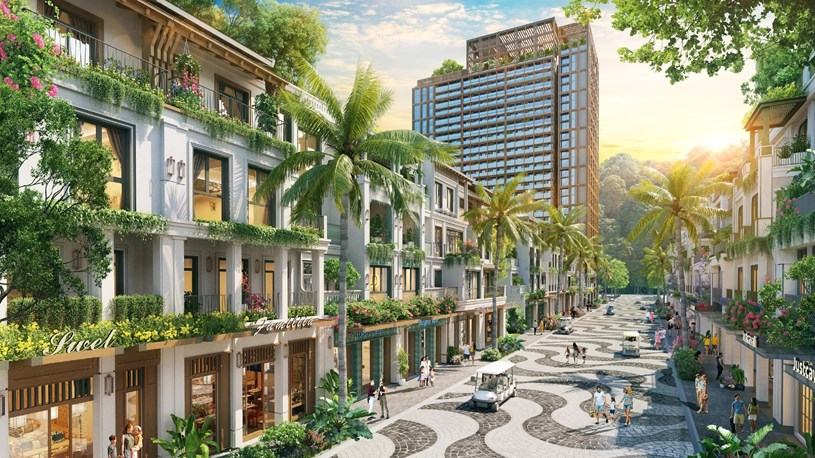 Giao thông nội khu thân thiện, phủ bóng cây xanh (Ảnh: Sun Property)  
