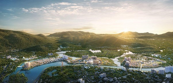 Địa thế &ldquo;tứ thủy triều quy&rdquo; mang lại vi kh&iacute; hậu trong l&agrave;nh v&agrave; vượng kh&iacute; cho Charmora City.
