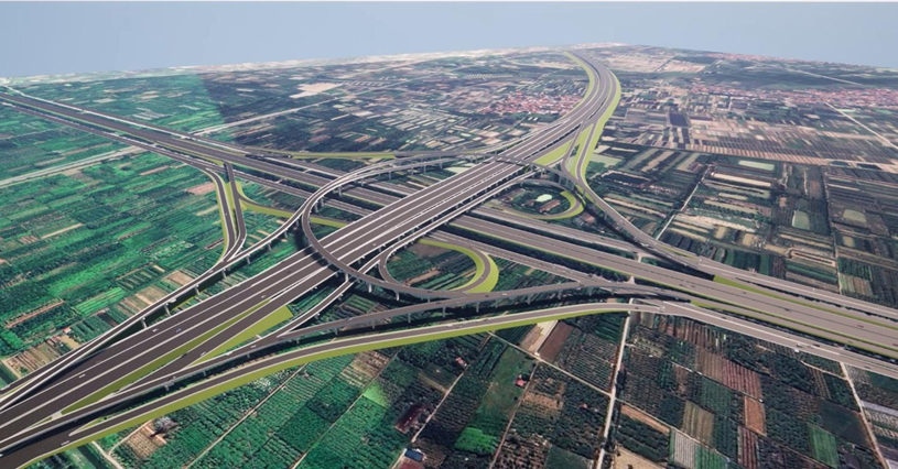 Phối cảnh n&uacute;t giao V&agrave;nh đai 4 với cao tốc H&agrave; Nội &ndash; Hải Ph&ograve;ng