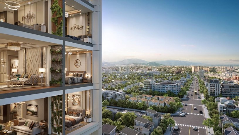 Thiết kế cửa k&iacute;nh full-height cao 2,7 m&eacute;t nhằm tối ưu tầm nh&igrave;n. (Ảnh phối cảnh minh họa: Sun Property) &nbsp;