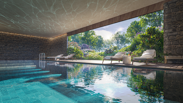 Bể bơi 4 m&ugrave;a trong nh&agrave; điện ph&acirc;n muối rộng 300m2 mang đến trải nghiệm chăm s&oacute;c sức khỏe cao cấp &nbsp;