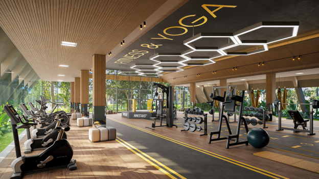 Khu tập gym v&agrave; yoga hiện đại, rộng 300m2 sẽ c&oacute; tại đảo Ch&acirc;u &Acirc;u. &nbsp;