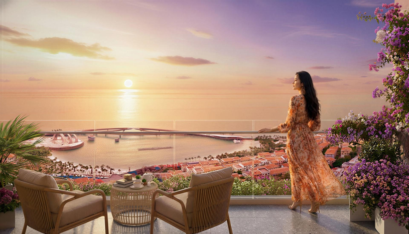 &nbsp;The Sunset sở hữu tầm nh&igrave;n tr&aacute;c tuyệt hướng biển. Ảnh minh họa: Sun Property.
