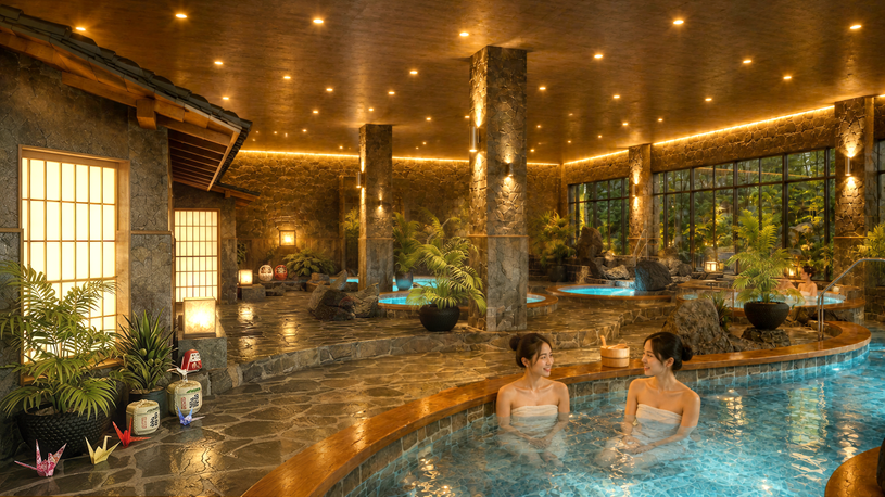 Sun Festo Town sở hữu hệ tiện &iacute;ch Onsen đẳng cấp với d&ograve;ng kho&aacute;ng n&oacute;ng từ Quang Hanh. Ảnh minh họa: Sun Property.