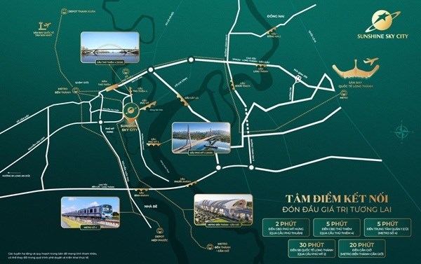 Sơ đồ kết nối v&ugrave;ng của Sunshine Sky City.