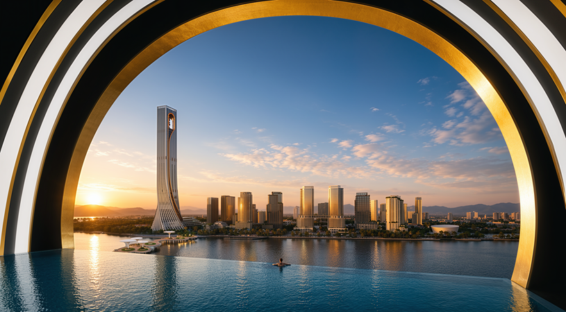 Sun Galaxy Complex với thiết kế độc đ&aacute;o, với khu bể bơi chung sở hữu tầm nh&igrave;n &ldquo;&ocirc;m trọn&rdquo; đại đ&ocirc; thị Da Nang Downtown b&ecirc;n s&ocirc;ng H&agrave;n.