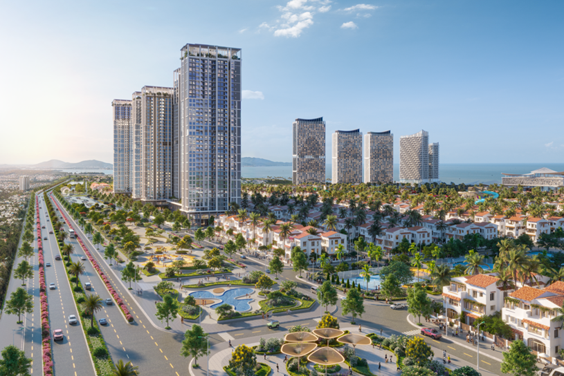 Beachtro Tower l&agrave; tổ hợp căn hộ sở hữu l&acirc;u d&agrave;i cuối c&ugrave;ng của Blanca City. Ảnh phối cảnh: Sun Property