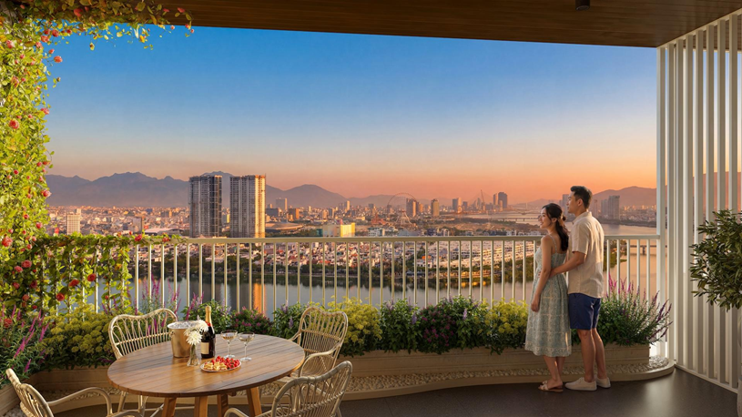 Kh&ocirc;ng gian sống ri&ecirc;ng tư, đậm chất nghỉ dưỡng của d&ograve;ng sản phẩm penthouse. Ảnh: Sun Property.
