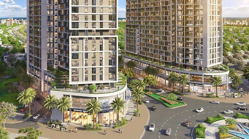 Sản phẩm shophouse khối đế với thiết kế trần cao 7m, mở ra kh&ocirc;ng gian l&yacute; tưởng cho đa dạng c&aacute;c m&ocirc; h&igrave;nh kinh doanh. Ảnh: Sun Property.&nbsp;
