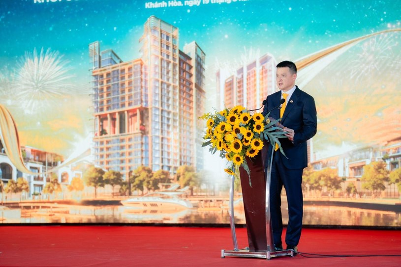 &Ocirc;ng Đặng Minh Trường &ndash; Chủ tịch HĐQT Tập đo&agrave;n Sun Group ph&aacute;t biểu tại lễ khởi c&ocirc;ng dự &aacute;n Khu đ&ocirc; thị hỗn hợp Nha Trang