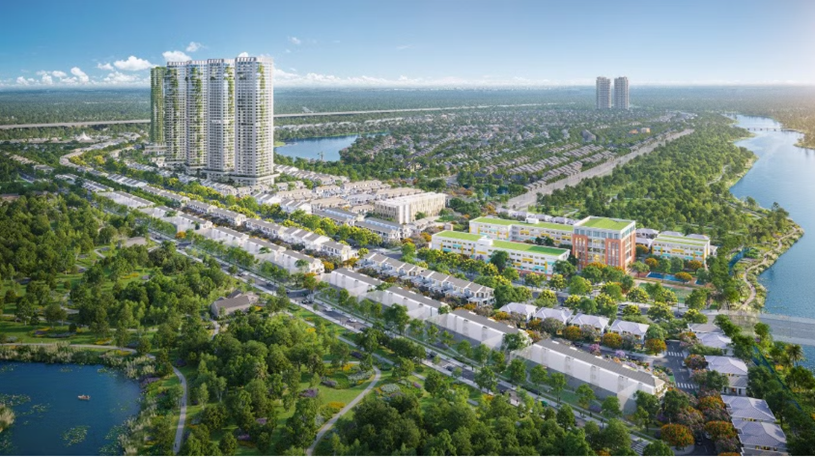 Rừng Phượng nằm trong đại đ&ocirc; thị Eco Retreat với trường học l&agrave;m trung t&acirc;m. Ảnh: Phương Nguy&ecirc;n.