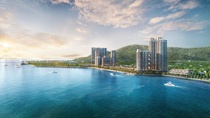 Sở hữu vị tr&iacute; đắc địa ven s&ocirc;ng H&agrave;n, th&aacute;p căn hộ TMDV Symphony 5 thuộc tổ hợp Sun Symphony Residence đ&oacute;n trọn d&ograve;ng kh&aacute;ch. Ảnh: Sun Property.