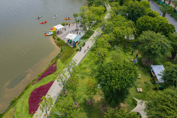 Một g&oacute;c c&ocirc;ng vi&ecirc;n Hồ Thi&ecirc;n Nga, Eco Retreat. Ảnh: Phong Anh