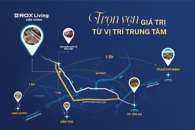Quốc lộ 62 v&agrave; đường song h&agrave;nh Quốc lộ 62 được n&acirc;ng cấp sẽ r&uacute;t ngắn thời gian dichuyển từ TP.HCM về Kiến Tường