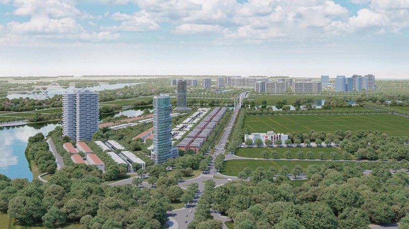 Ảnh phối cảnh minh họa Khu đ&ocirc; thị ph&iacute;a T&acirc;y s&ocirc;ng Lệ Kỳ. Ảnh: Sun Property.