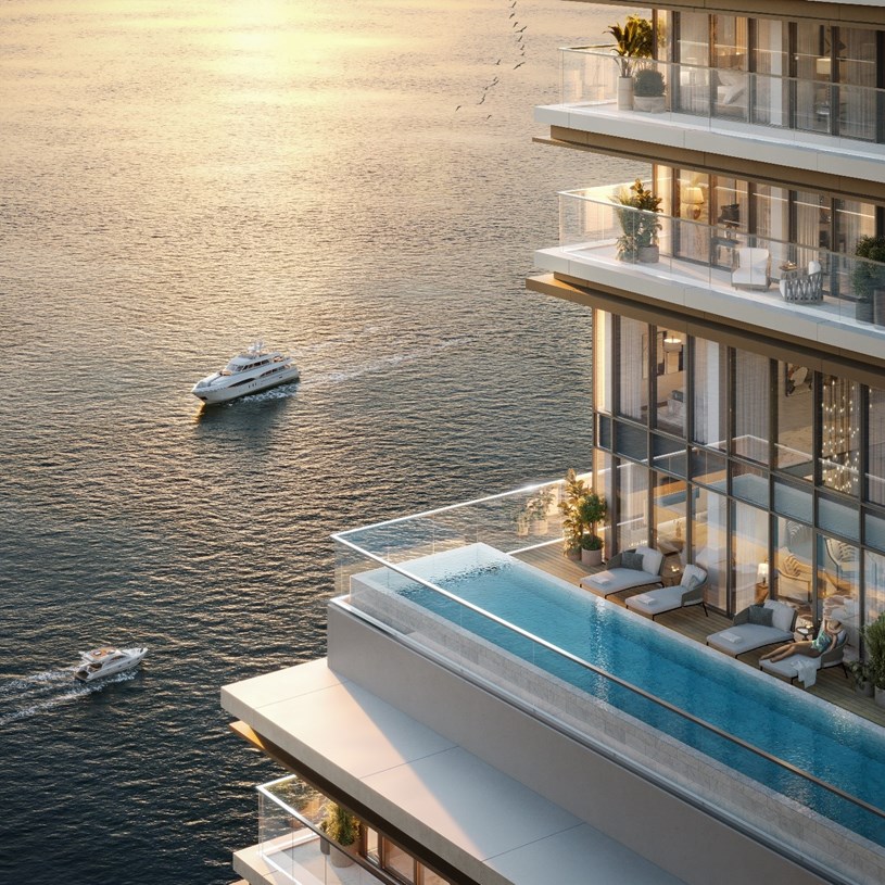 Aria Bay sở hữu bộ sưu tập Sky Villa &ndash; biệt thự tr&ecirc;n tầng kh&ocirc;ng c&oacute; diện t&iacute;ch hơn 300m&sup2;, sở hữu bể bơi v&ocirc; cực ri&ecirc;ng v&agrave; tầm nh&igrave;n panorama rộng mở.