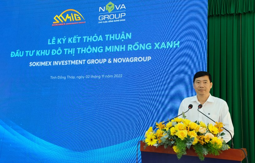 &Ocirc;ng Phạm Thiện Nghĩa, Ph&oacute; B&iacute; thư Tỉnh ủy, Chủ tịch UBND tỉnh Đồng Th&aacute;p ch&uacute;c mừng sự hợp t&aacute;c của hai Tập đo&agrave;n