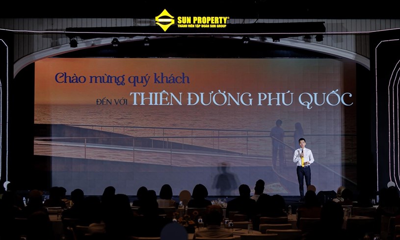 Đại diện Sun Property ph&aacute;t biểu tại sự kiện. Ảnh: &Aacute;nh Dương.