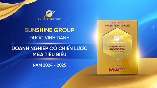 Sunshine Group được vinh danh l&agrave; Doanh nghiệp c&oacute; chiến lược M&amp;A ti&ecirc;u biểu năm-&nbsp; 2024 - 2025.